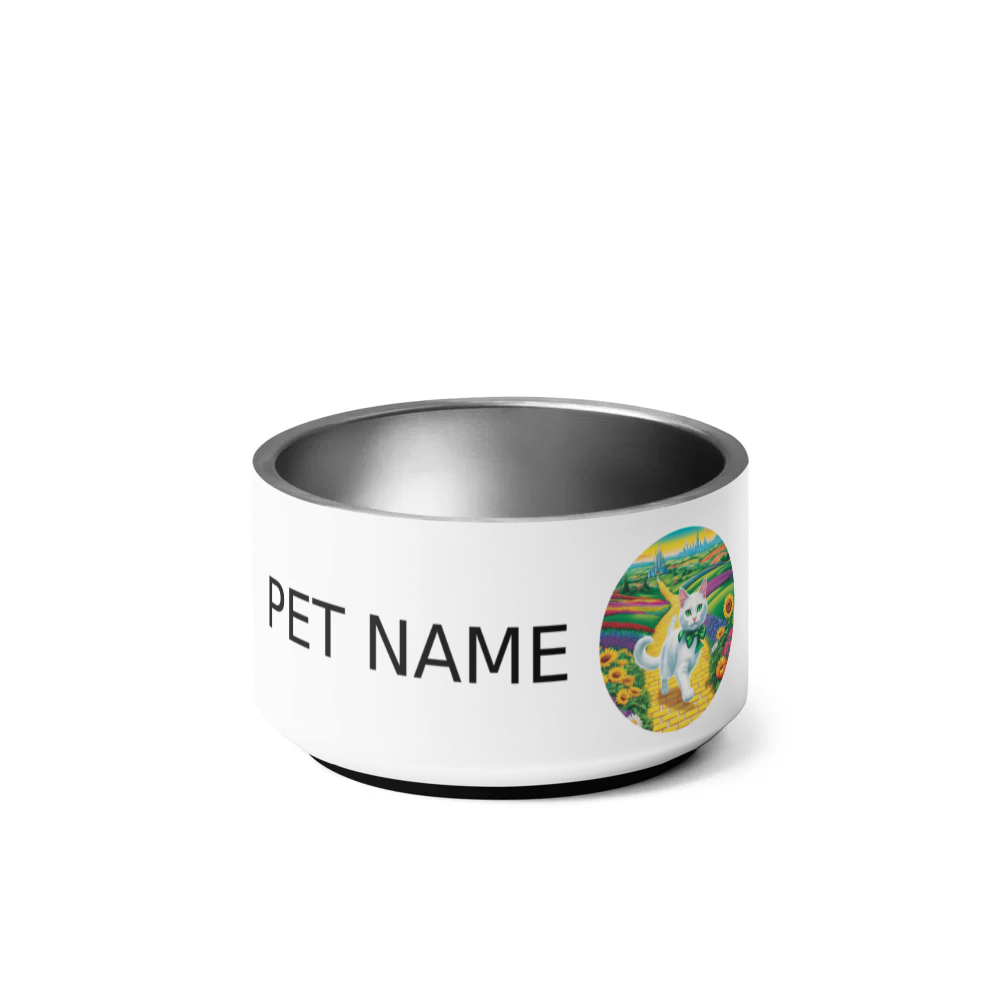 PugMug Custom White Companion Cat Pet Bowl