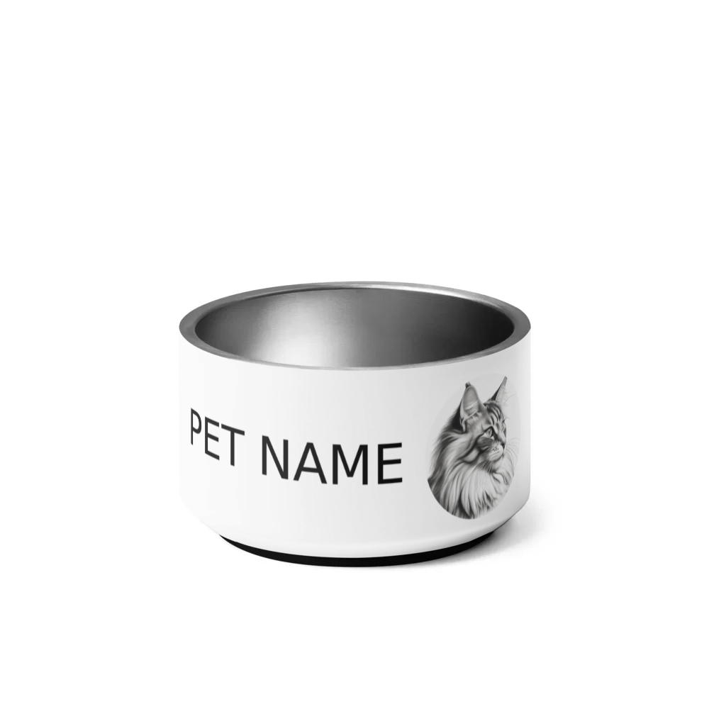 PugMug Custom White Maine Coon Cat Pet Bowl