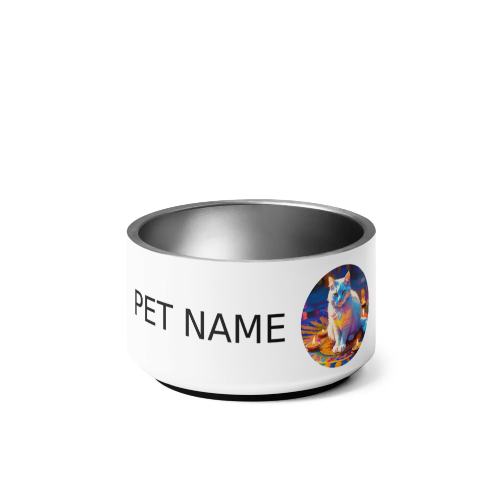 PugMug Custom White Companion Cat Pet Bowl