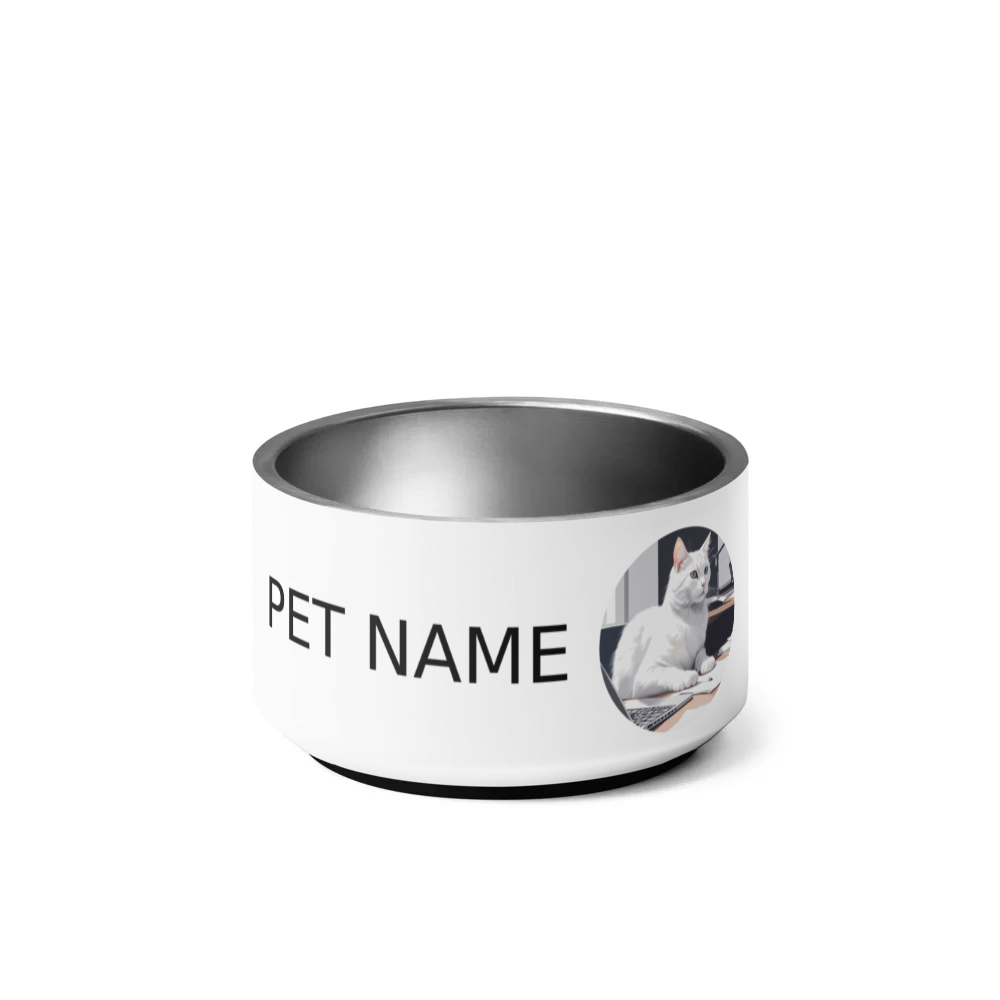 PugMug Custom White Companion Cat Pet Bowl