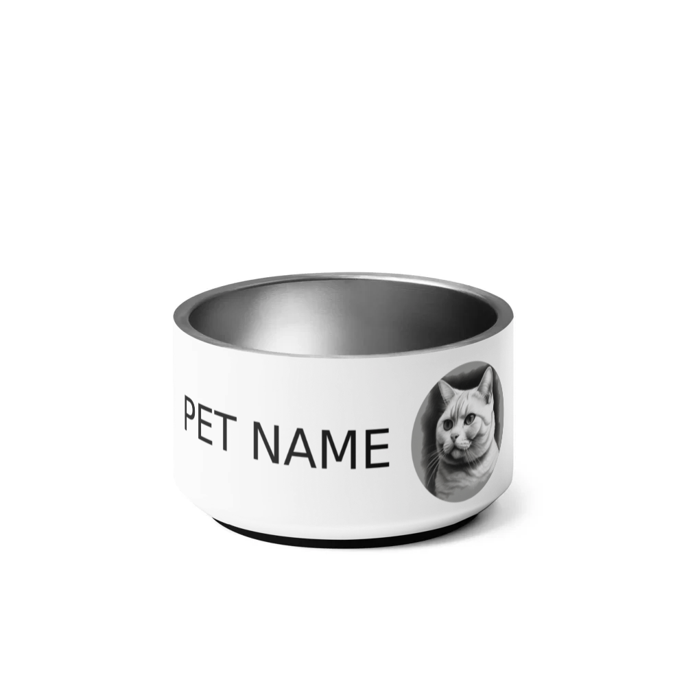 PugMug Custom White British Shorthair Cat Pet Bowl
