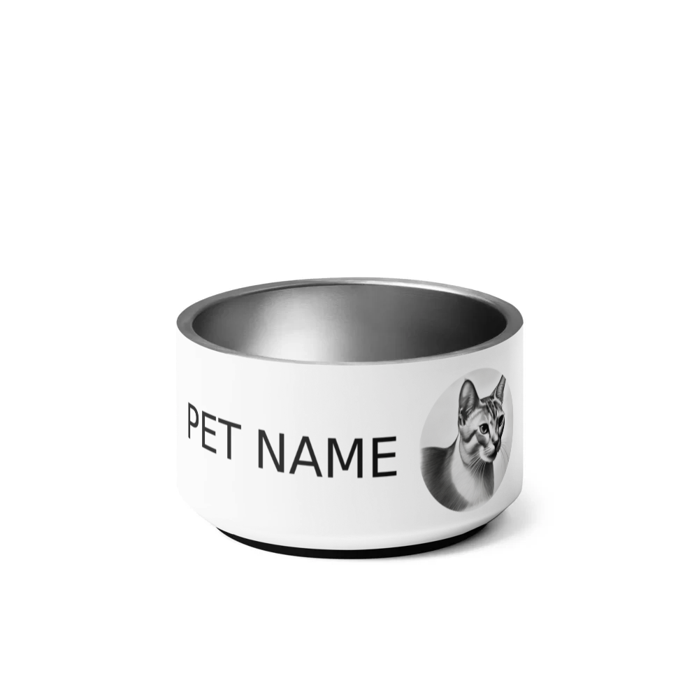 PugMug Custom White Abyssinian Cat Pet Bowl
