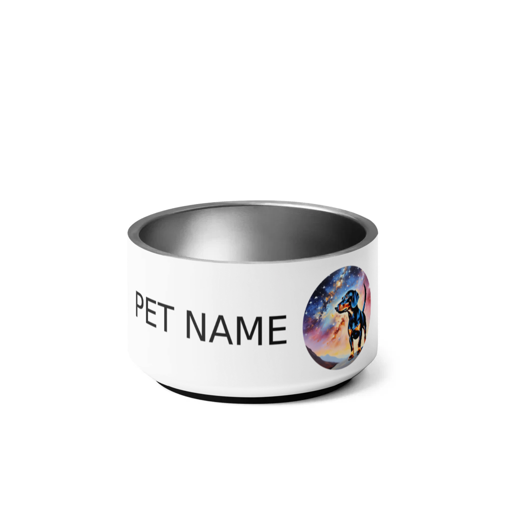 PugMug Custom Black Dachshund Pet Bowl
