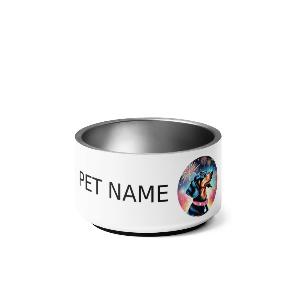 PugMug Custom Black Dachshund Pet Bowl