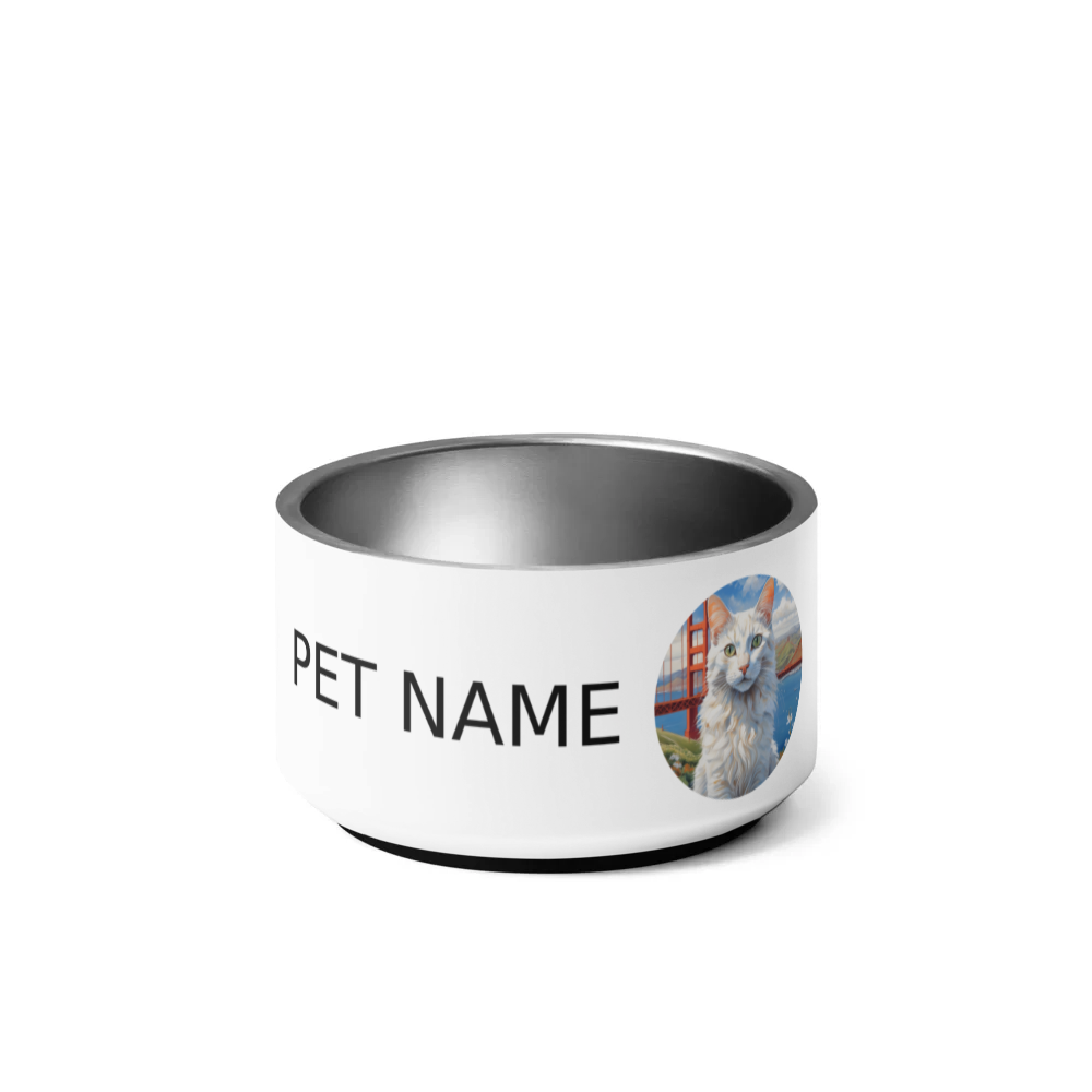 PugMug Custom White Companion Cat Pet Bowl