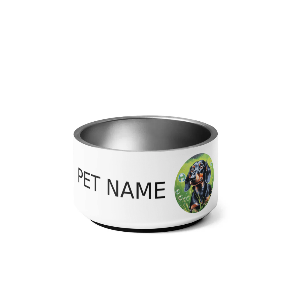 PugMug Custom Black Dachshund Pet Bowl