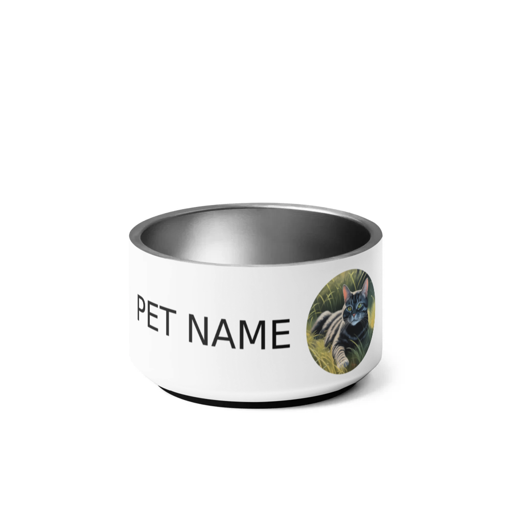 PugMug Custom Black American Shorthair Cat Pet Bowl