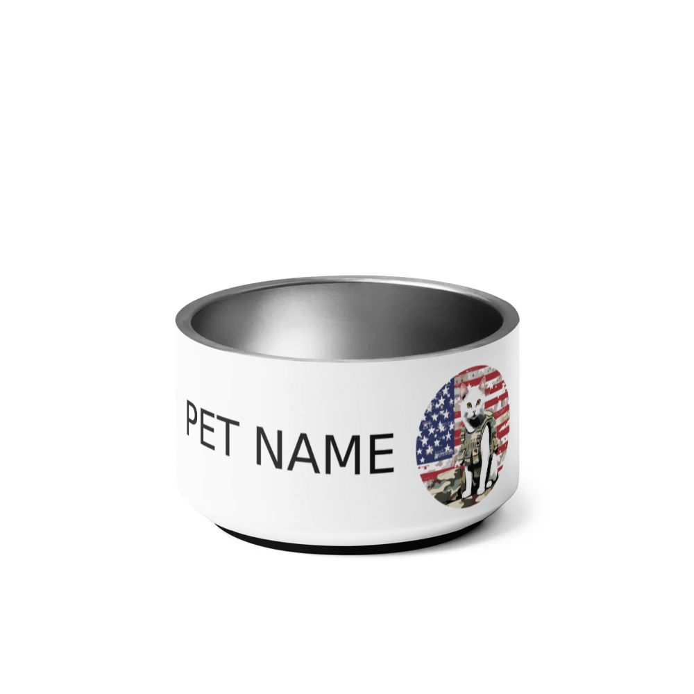 PugMug Custom White Companion Cat Pet Bowl