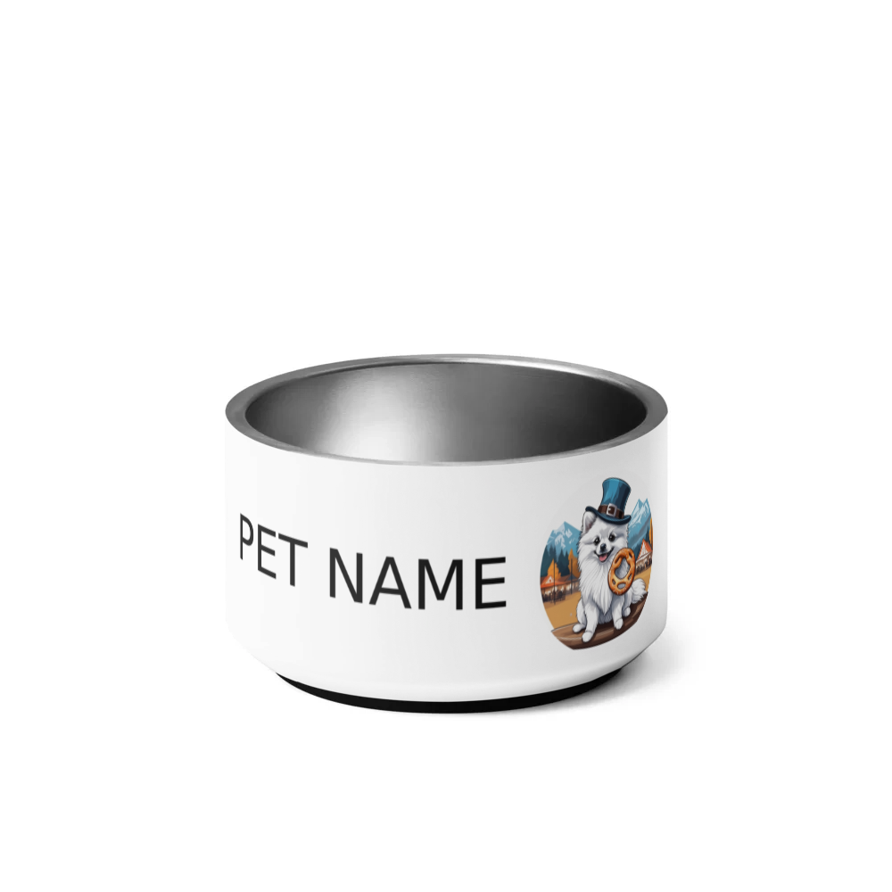 PugMug Custom White Pomeranian Pet Bowl