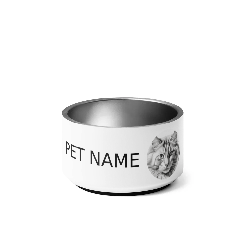 PugMug Custom White Maine Coon Cat Pet Bowl