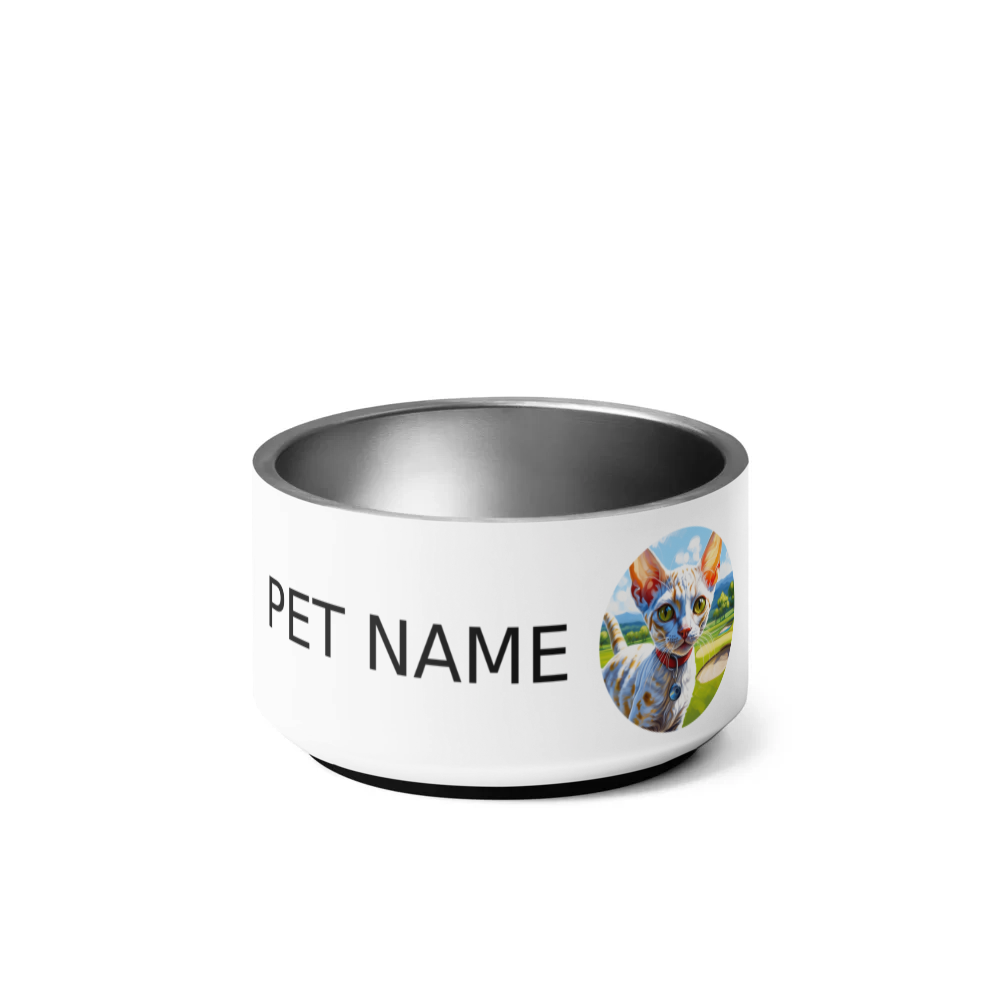 PugMug Custom Tabby Devon Rex Cat Pet Bowl