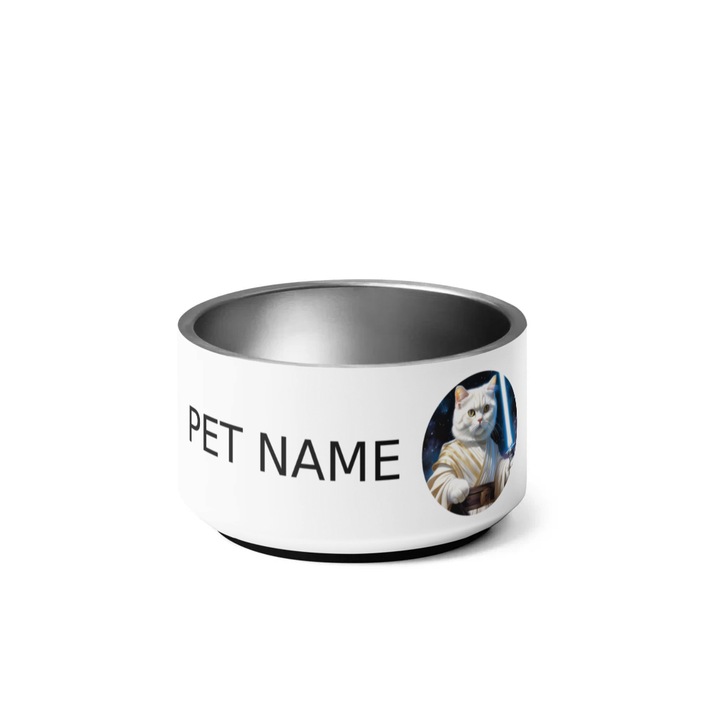 PugMug Custom White Scottish Fold Cat Pet Bowl