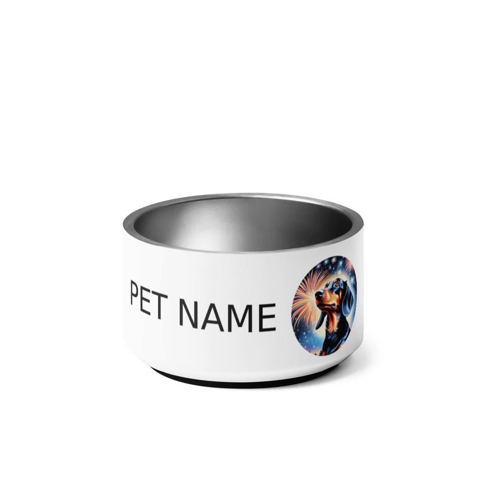 PugMug Custom Black Dachshund Pet Bowl