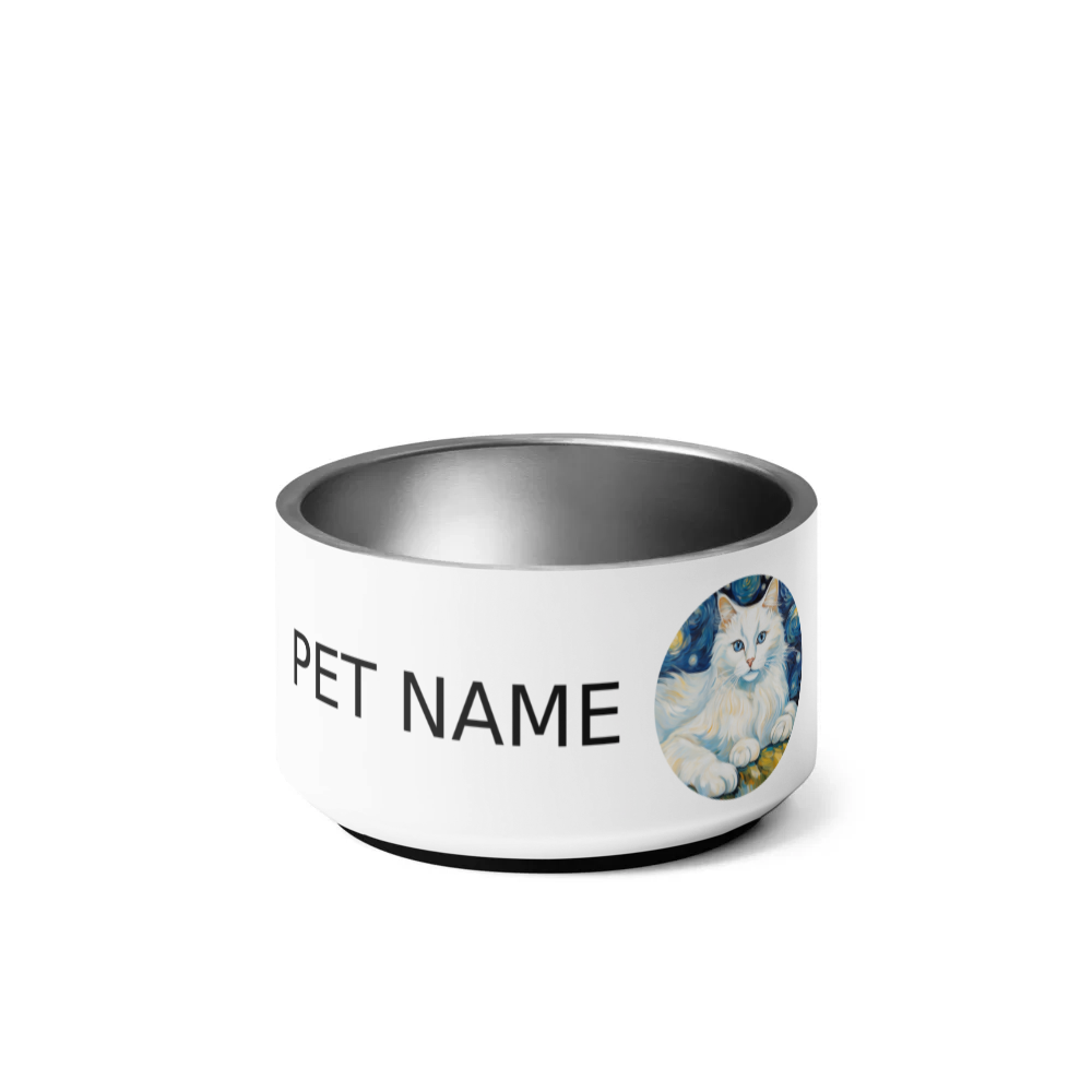 PugMug Custom White Ragdoll Cat Pet Bowl