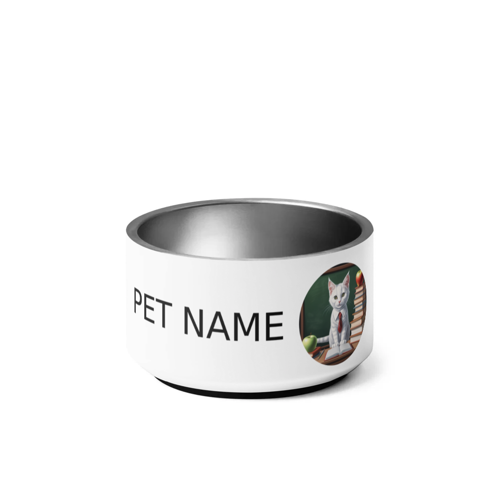 PugMug Custom White Companion Cat Pet Bowl