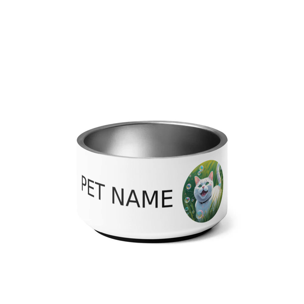 PugMug Custom White British Shorthair Cat Pet Bowl