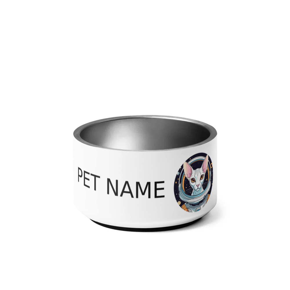 PugMug Custom White Sphynx Cat Pet Bowl