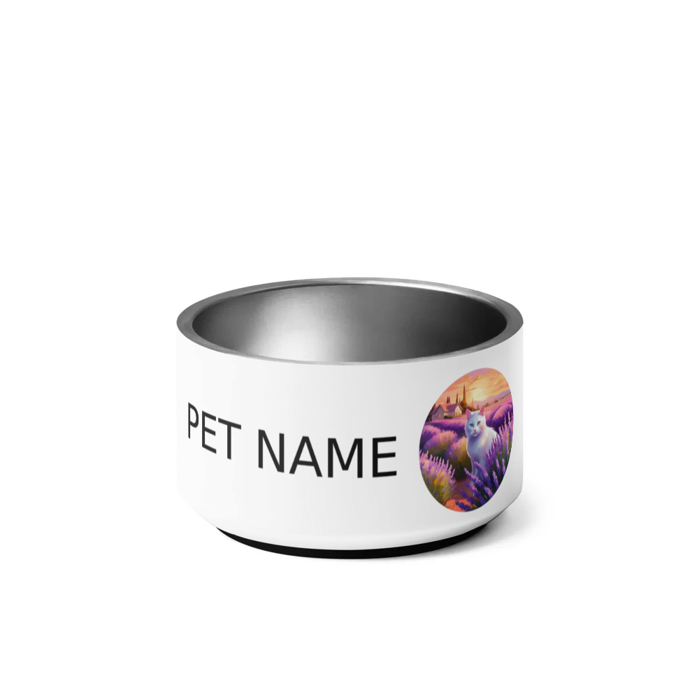 PugMug Custom White Companion Cat Pet Bowl