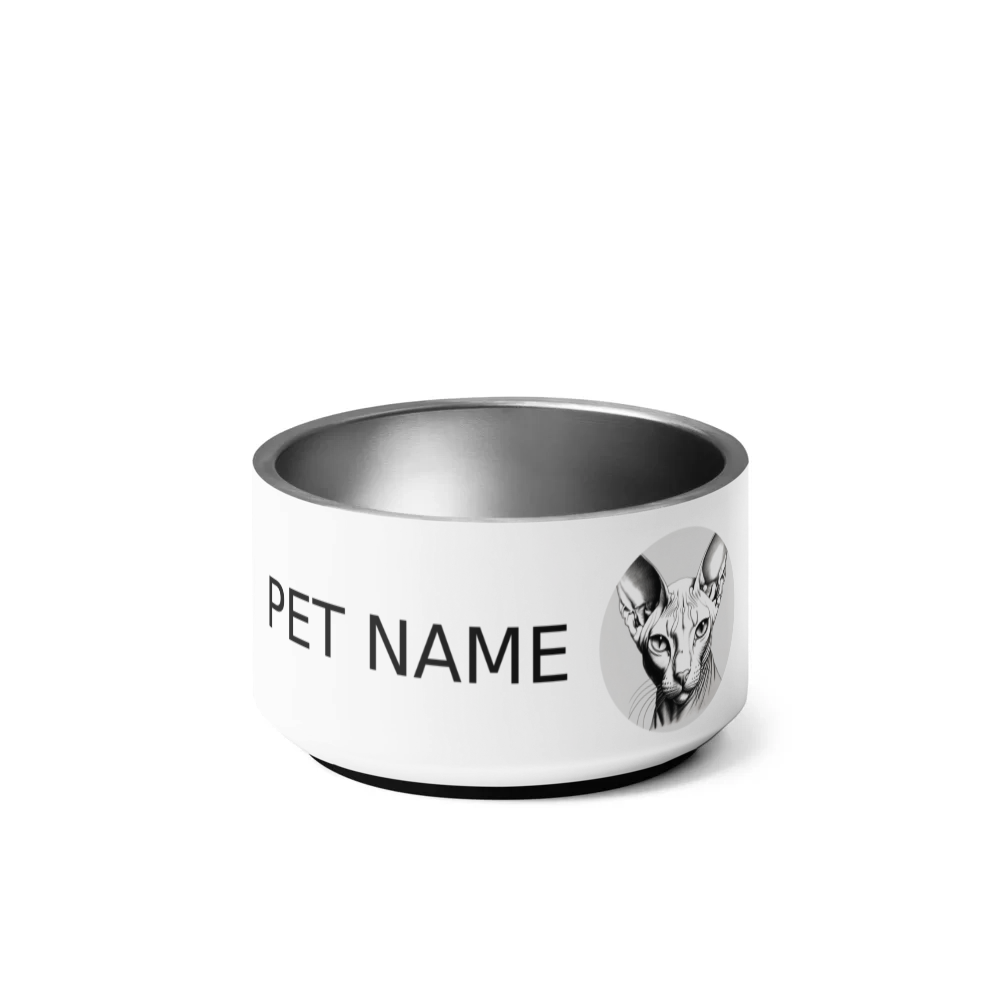 PugMug Custom White Sphynx Cat Pet Bowl
