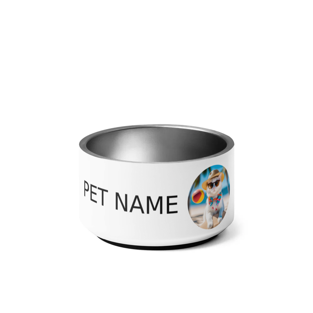PugMug Custom White Companion Cat Pet Bowl