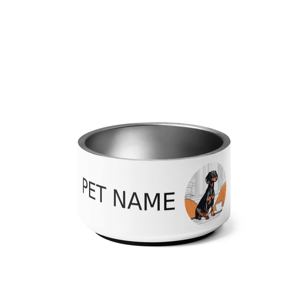 PugMug Custom Black Dachshund Pet Bowl