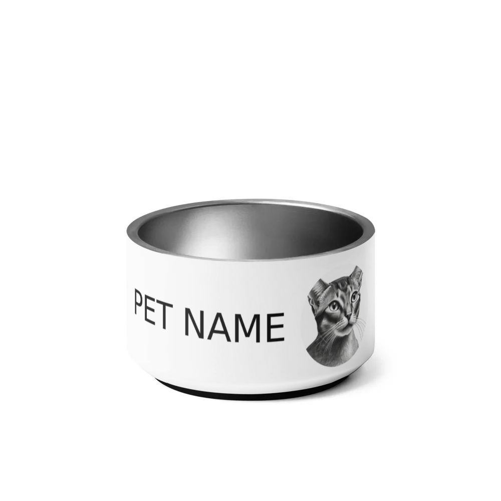 PugMug Custom Tabby Abyssinian Cat Pet Bowl