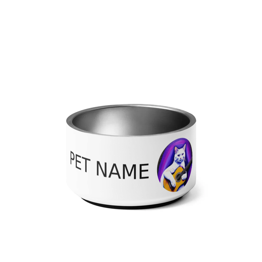 PugMug Custom White Companion Cat Pet Bowl