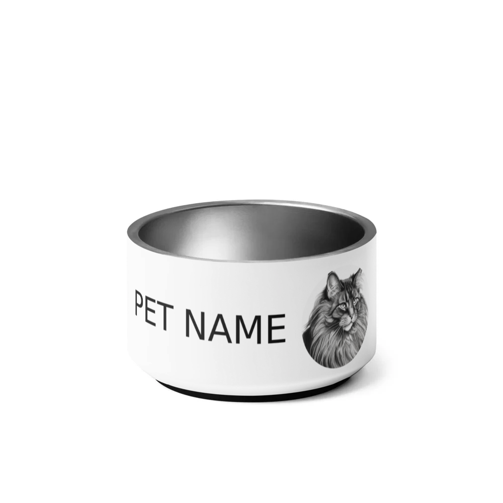 PugMug Custom Black Maine Coon Cat Pet Bowl
