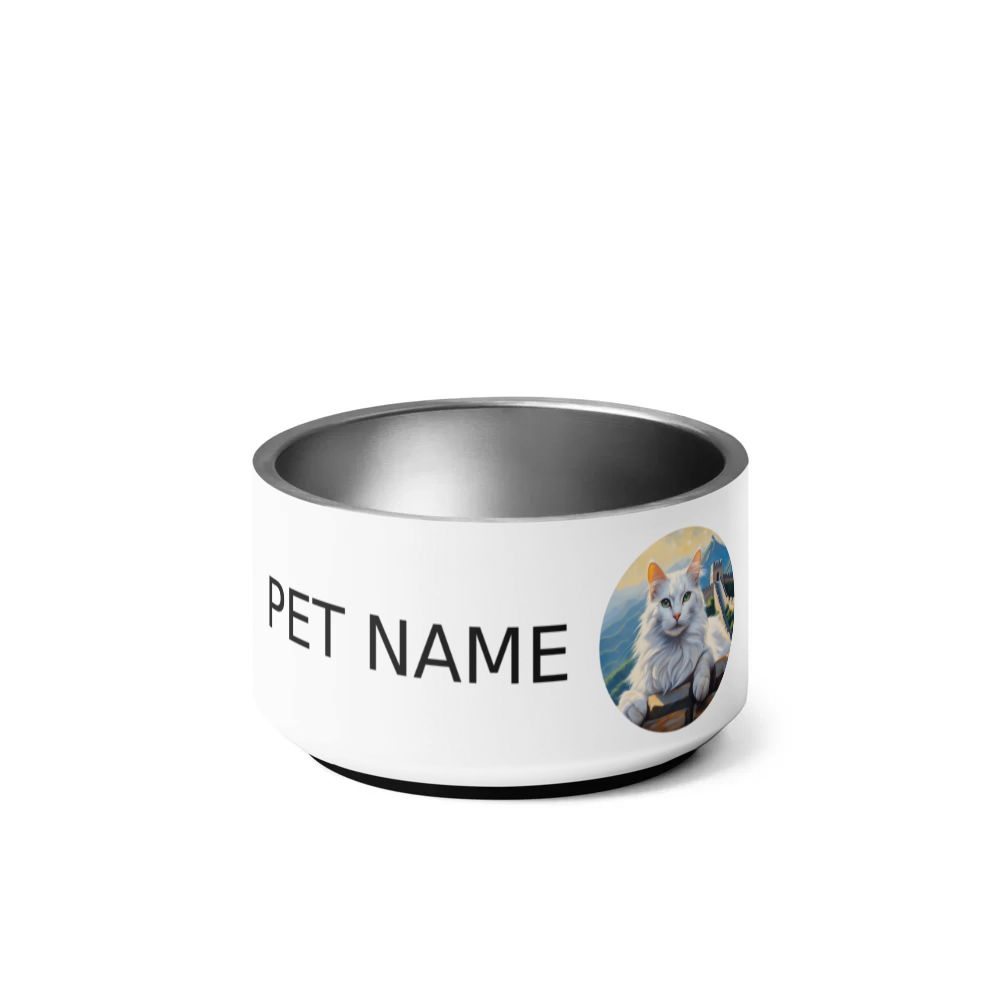 PugMug Custom White Companion Cat Pet Bowl