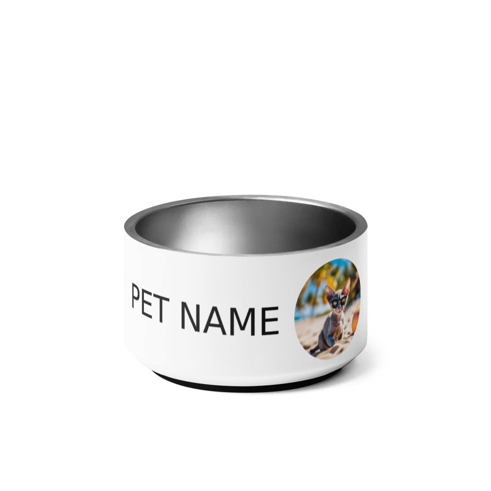 PugMug Custom Tabby Devon Rex Cat Pet Bowl