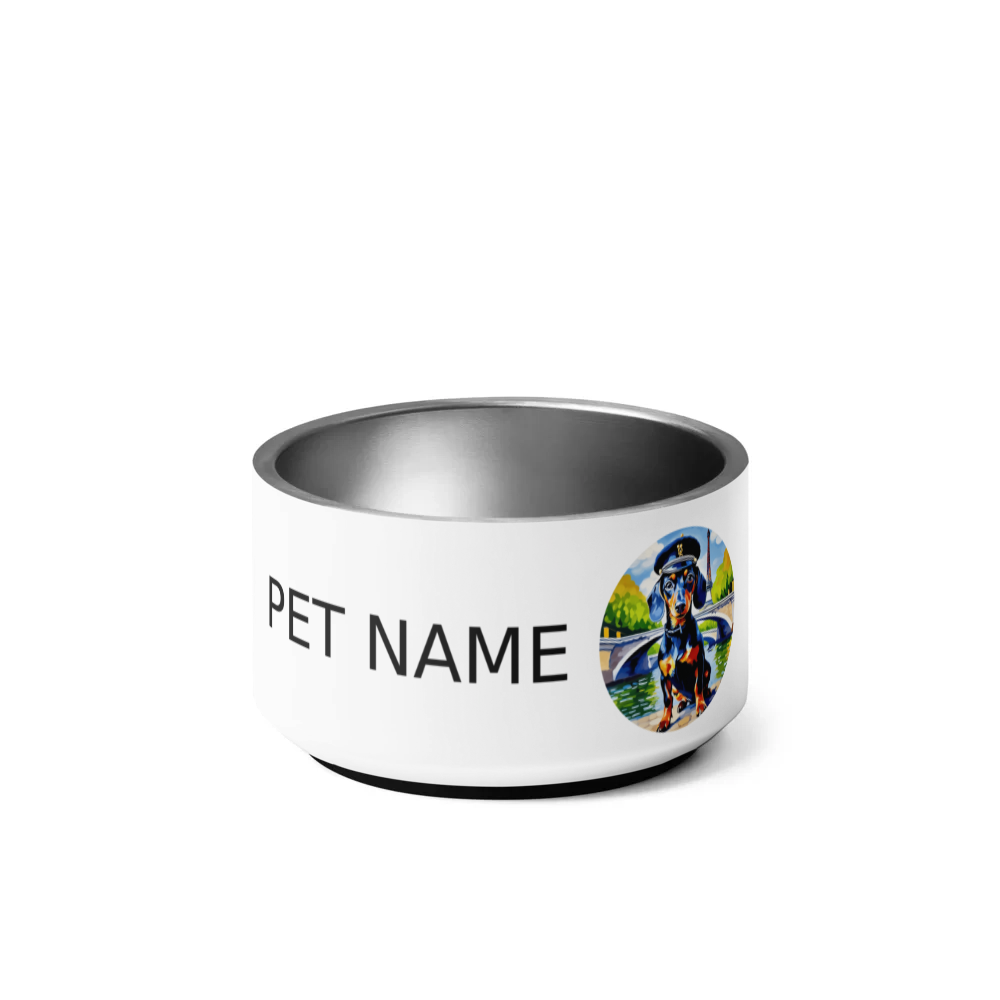PugMug Custom Black Dachshund Pet Bowl