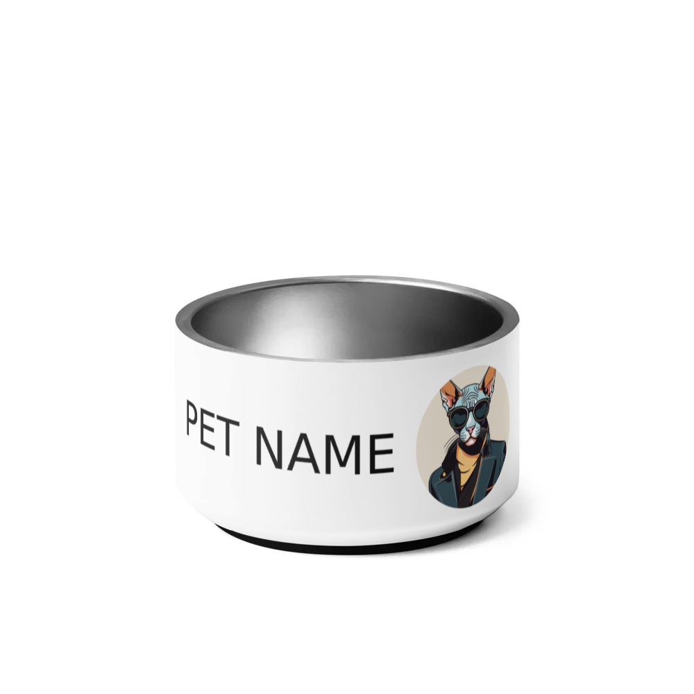 PugMug Custom Black Sphynx Cat Pet Bowl