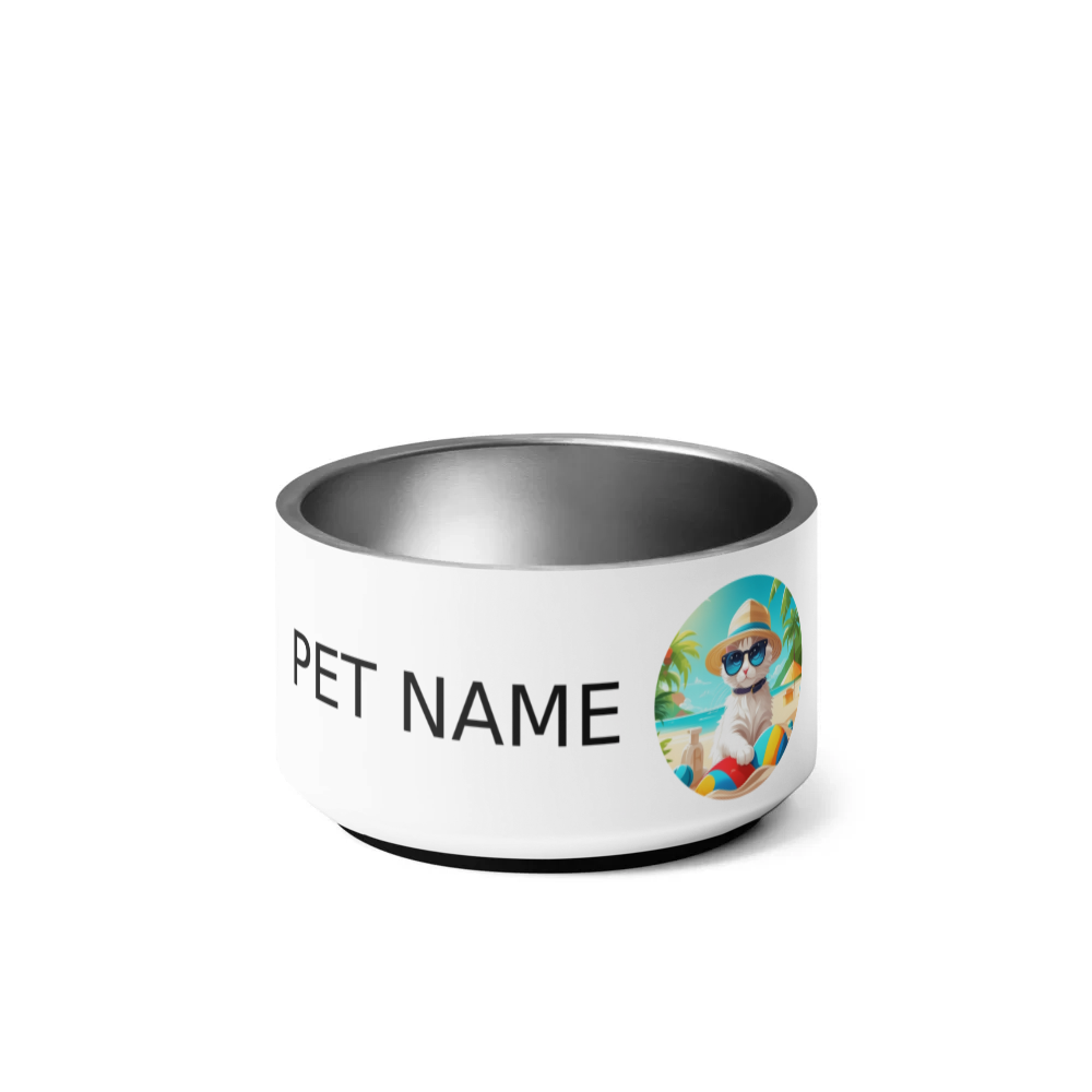 PugMug Custom White Companion Cat Pet Bowl