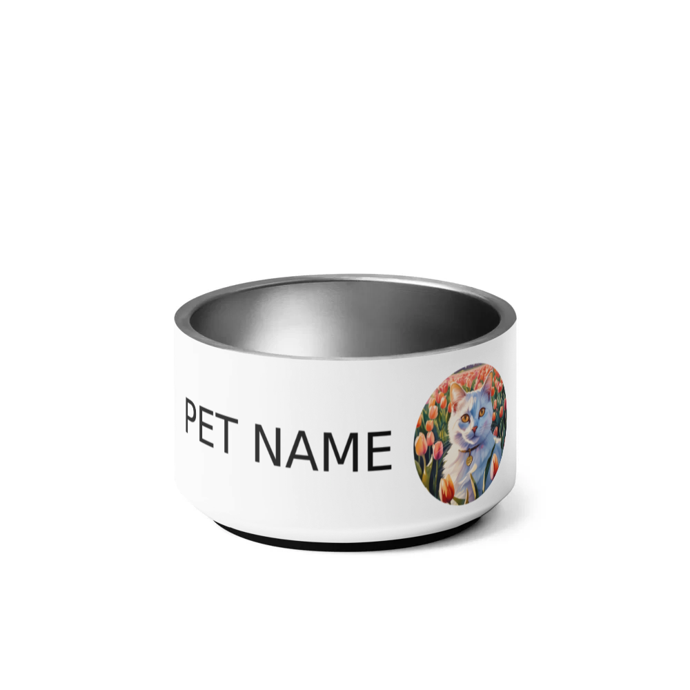 PugMug Custom White Companion Cat Pet Bowl
