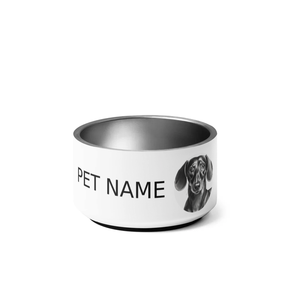 PugMug Custom Black Dachshund Pet Bowl