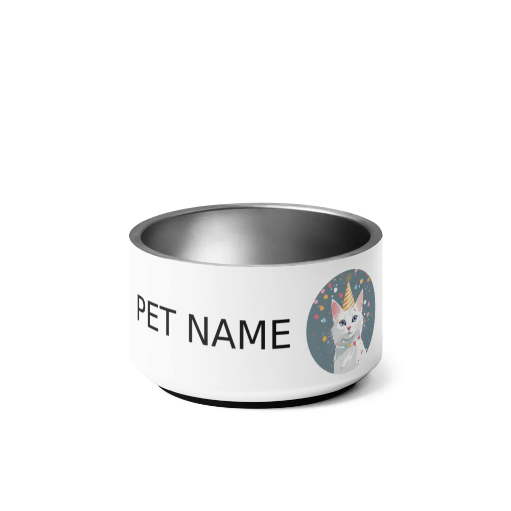 PugMug Custom White Companion Cat Pet Bowl