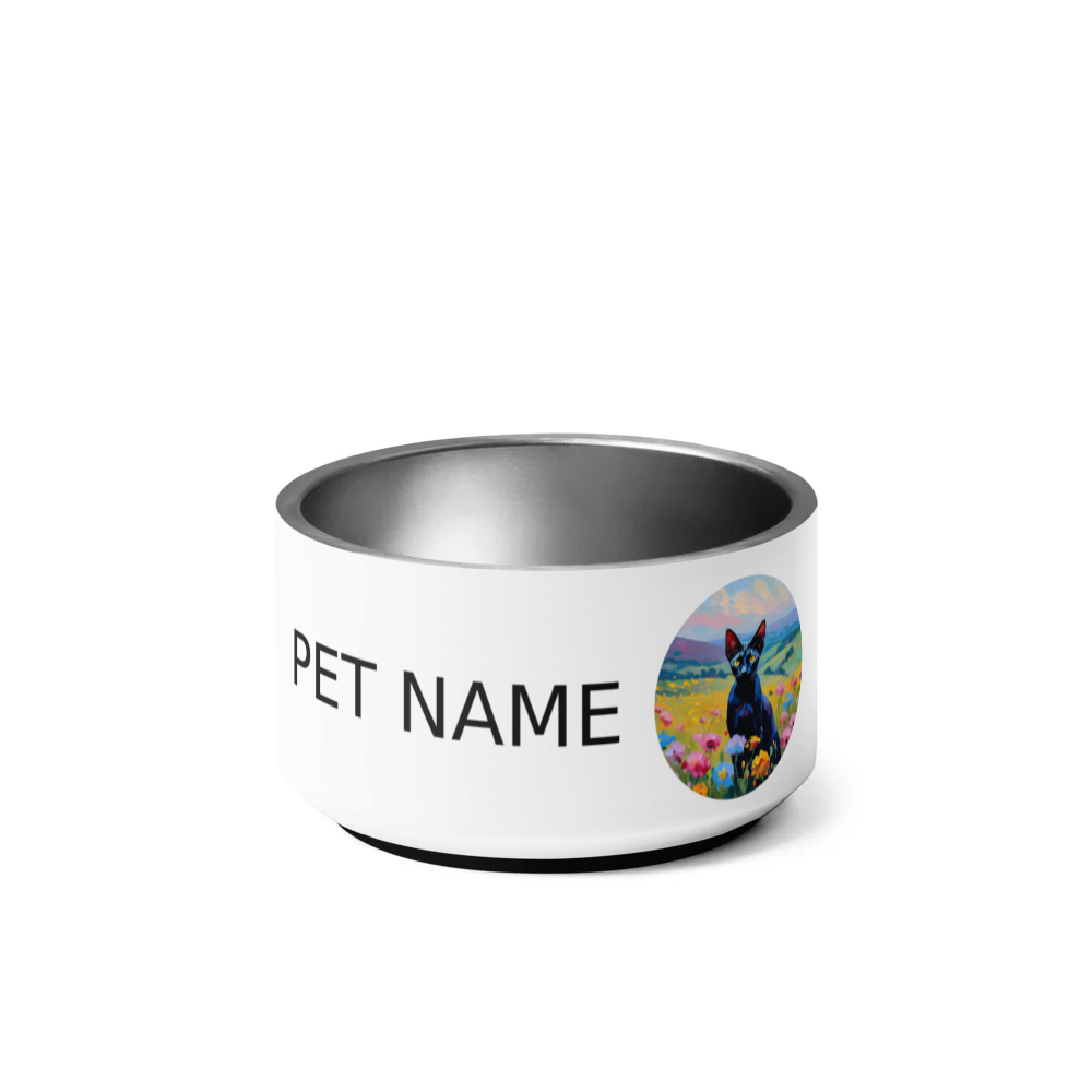 PugMug Custom Black Sphynx Cat Pet Bowl