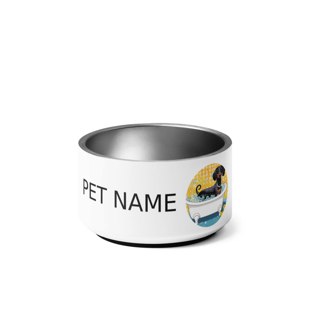 PugMug Custom Black Dachshund Pet Bowl