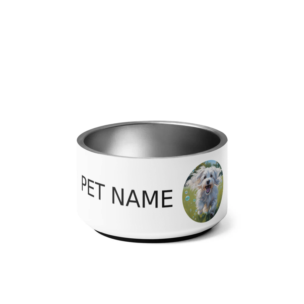 PugMug Custom White Havanese Dog Pet Bowl