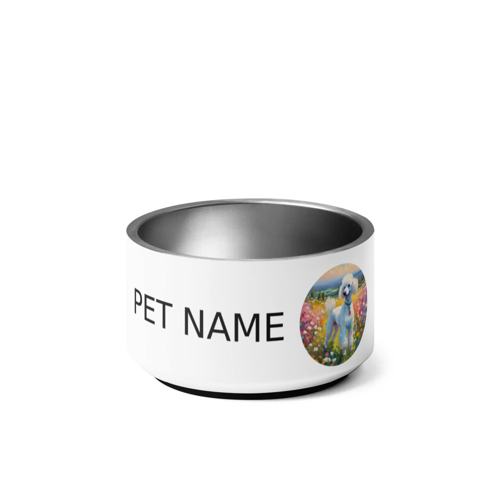 PugMug Custom White Poodle Pet Bowl