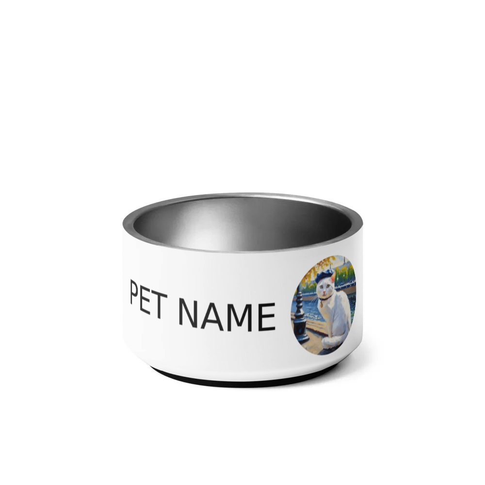 PugMug Custom White Companion Cat Pet Bowl