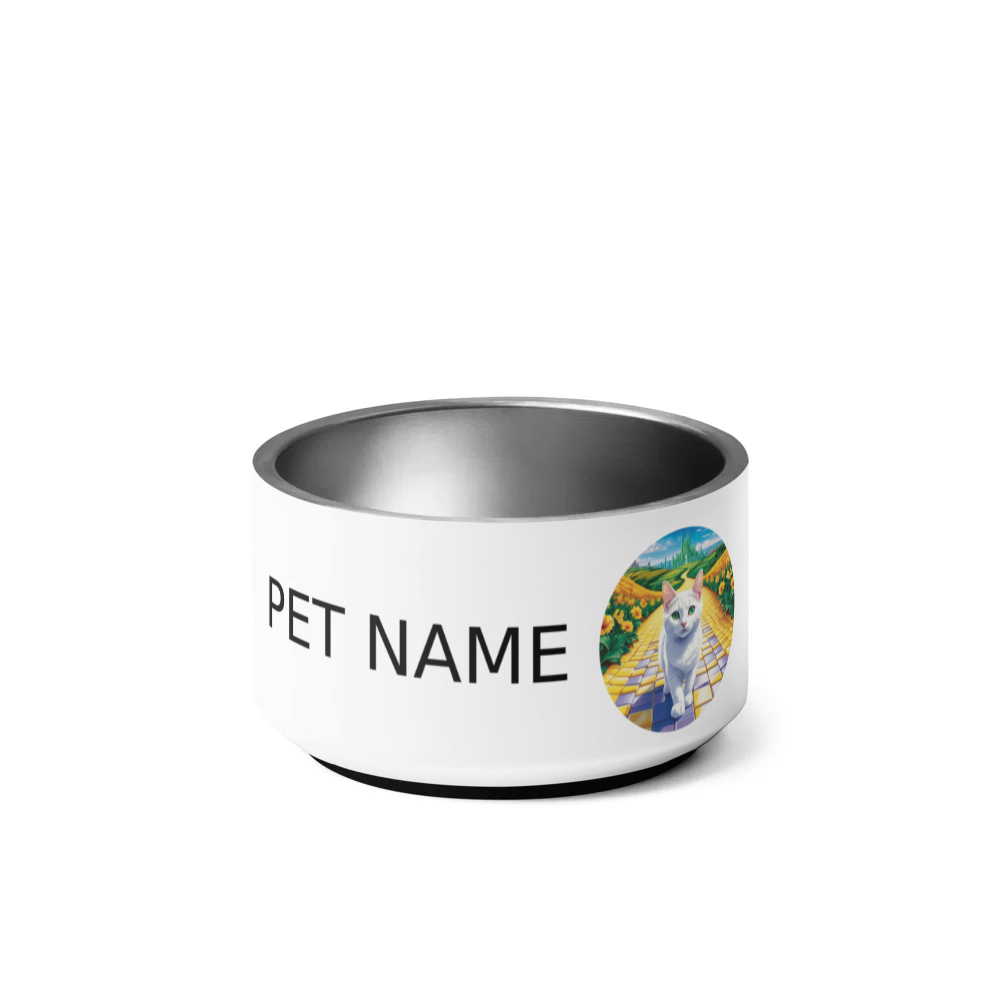 PugMug Custom White Companion Cat Pet Bowl