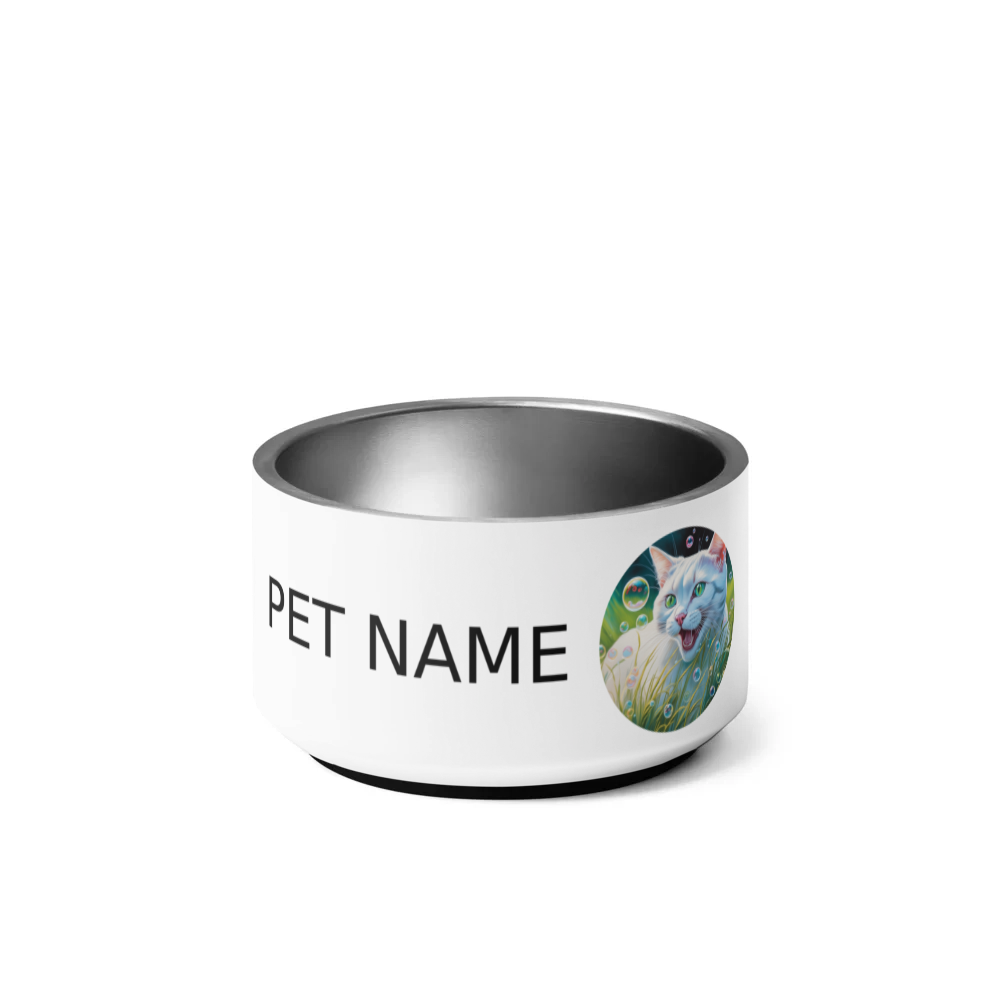 PugMug Custom White Exotic Cat Pet Bowl