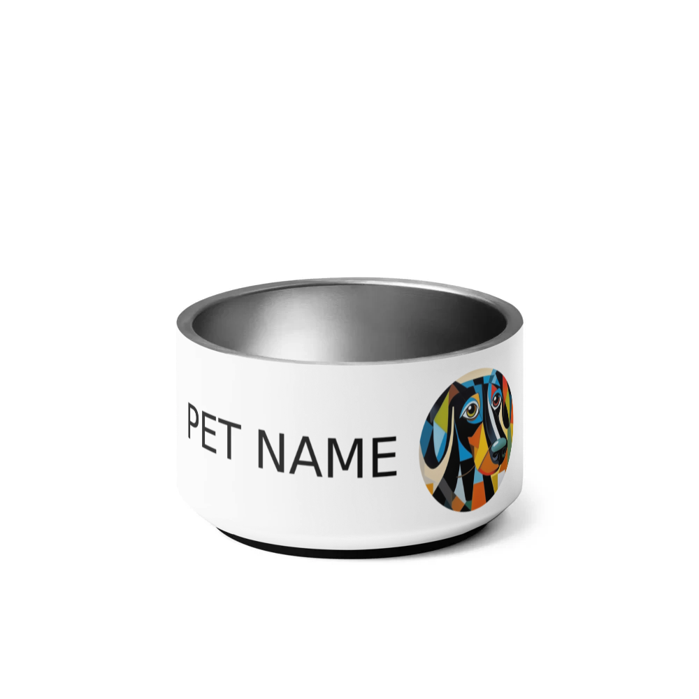 PugMug Custom Black Dachshund Pet Bowl