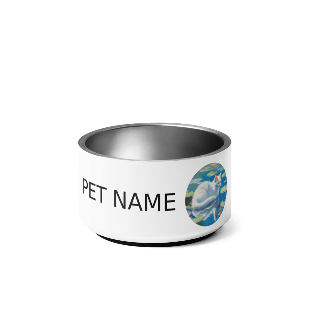 PugMug Custom White Companion Cat Pet Bowl