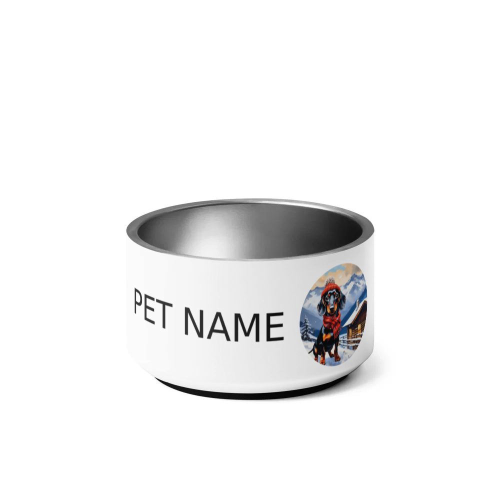 PugMug Custom Black Dachshund Pet Bowl