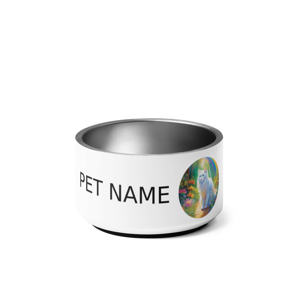 PugMug Custom White Companion Cat Pet Bowl