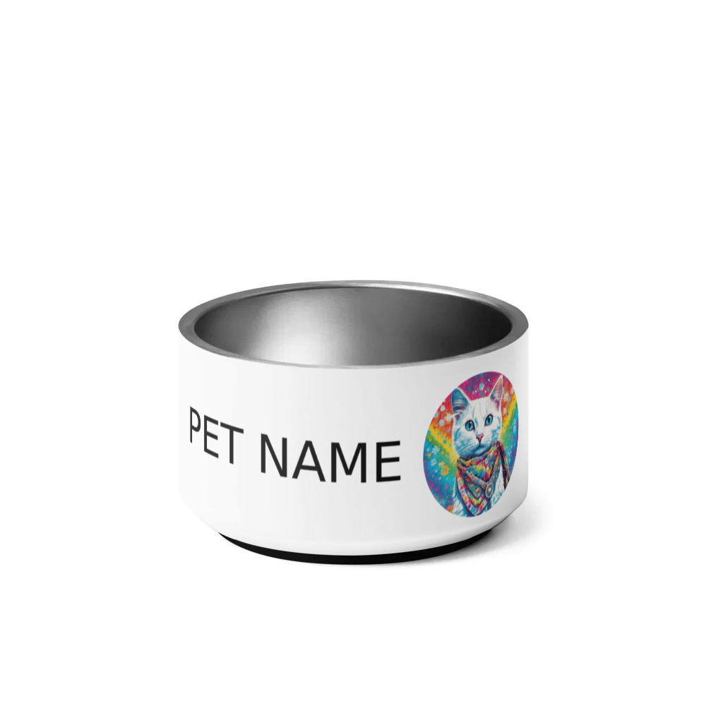PugMug Custom White Companion Cat Pet Bowl