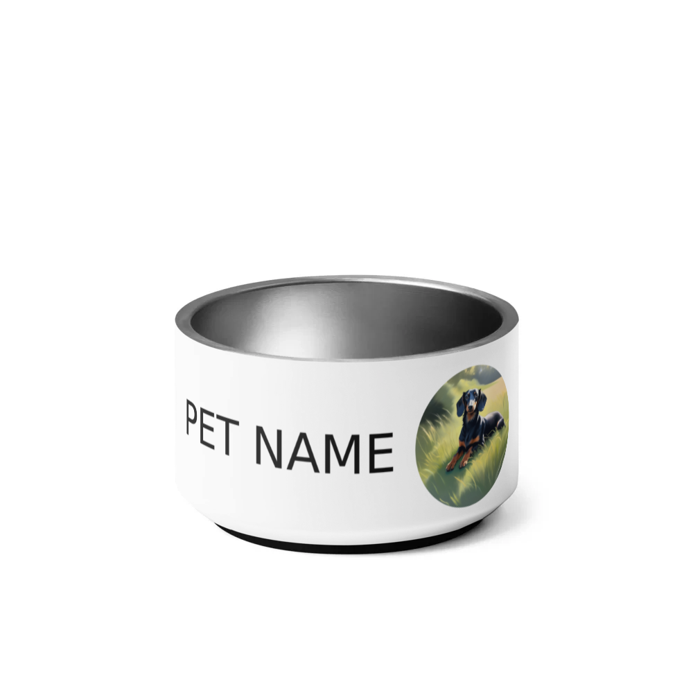 PugMug Custom Black Dachshund Pet Bowl