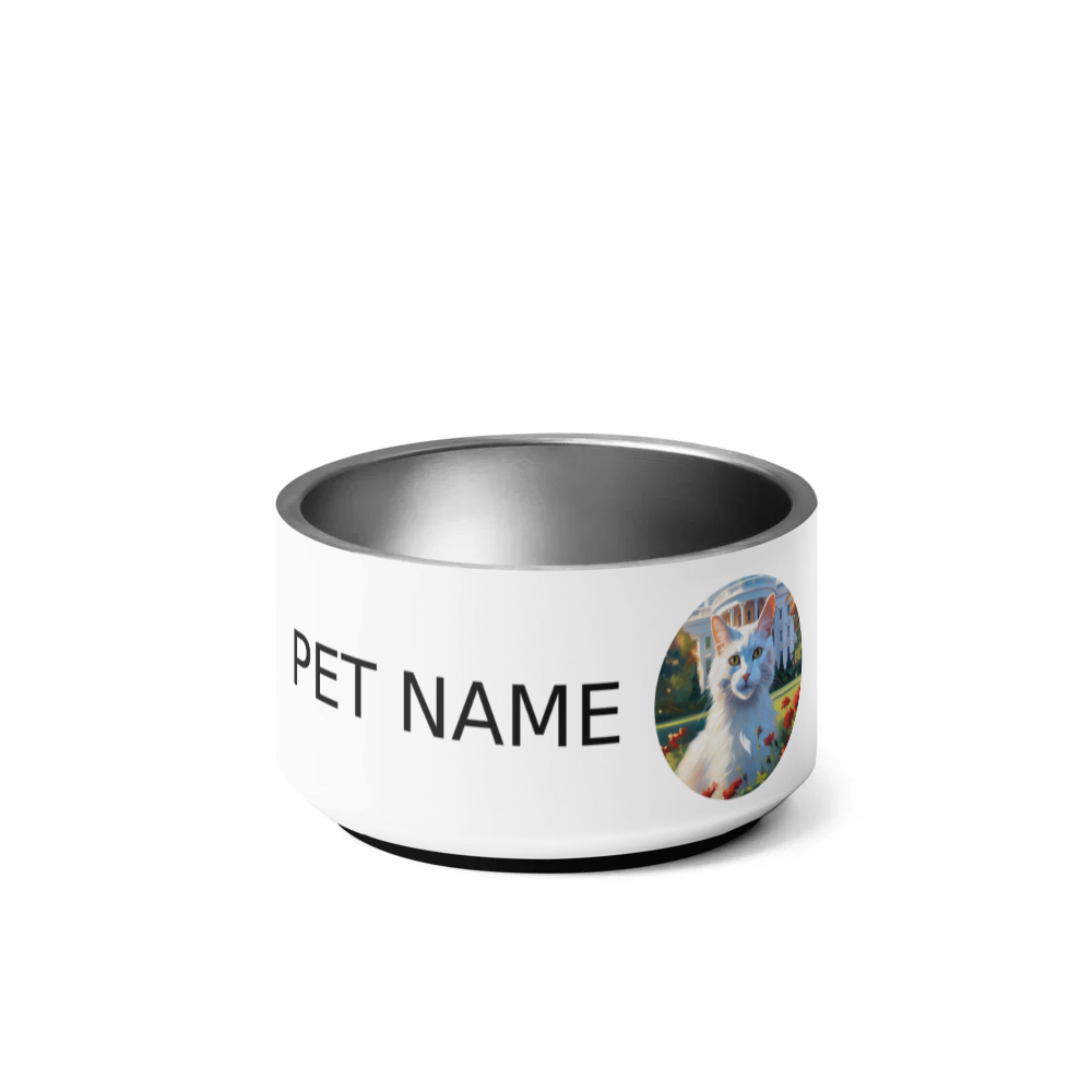 PugMug Custom White Companion Cat Pet Bowl